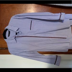 Zara Pinstripe Button-down Blouse